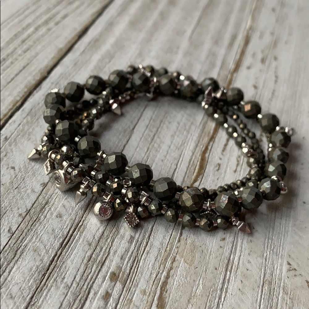 Kendra Scott Supak Pyrite Stacking Bracelets NEW - Picture 13 of 14